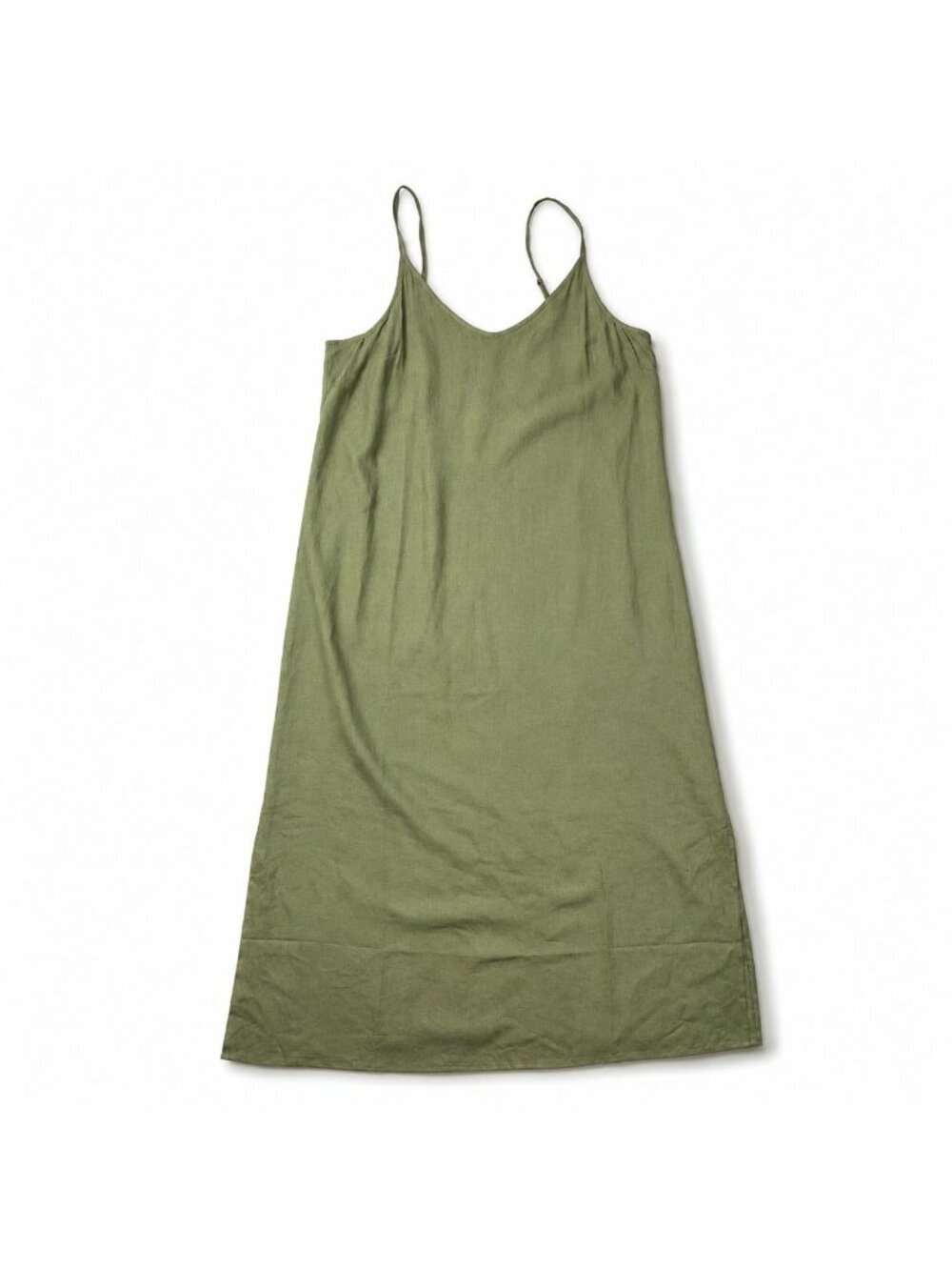 Andie Swim The Barreta Slip Dress Linen Blend Cover Up Ivy Green Women Large NWT